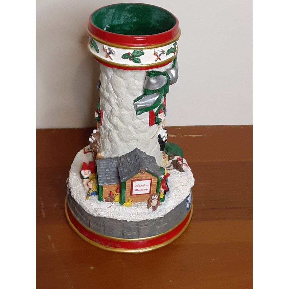 The Danbury Mint Lighthouses of Christmas Candlesticks Filling Santa's Sack  by